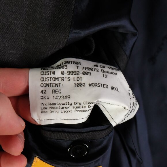 Hickey Freeman Blazer Mens 42 Regular Gray Traveler Wool Suit Jacket Made USA - Picture 14 of 15